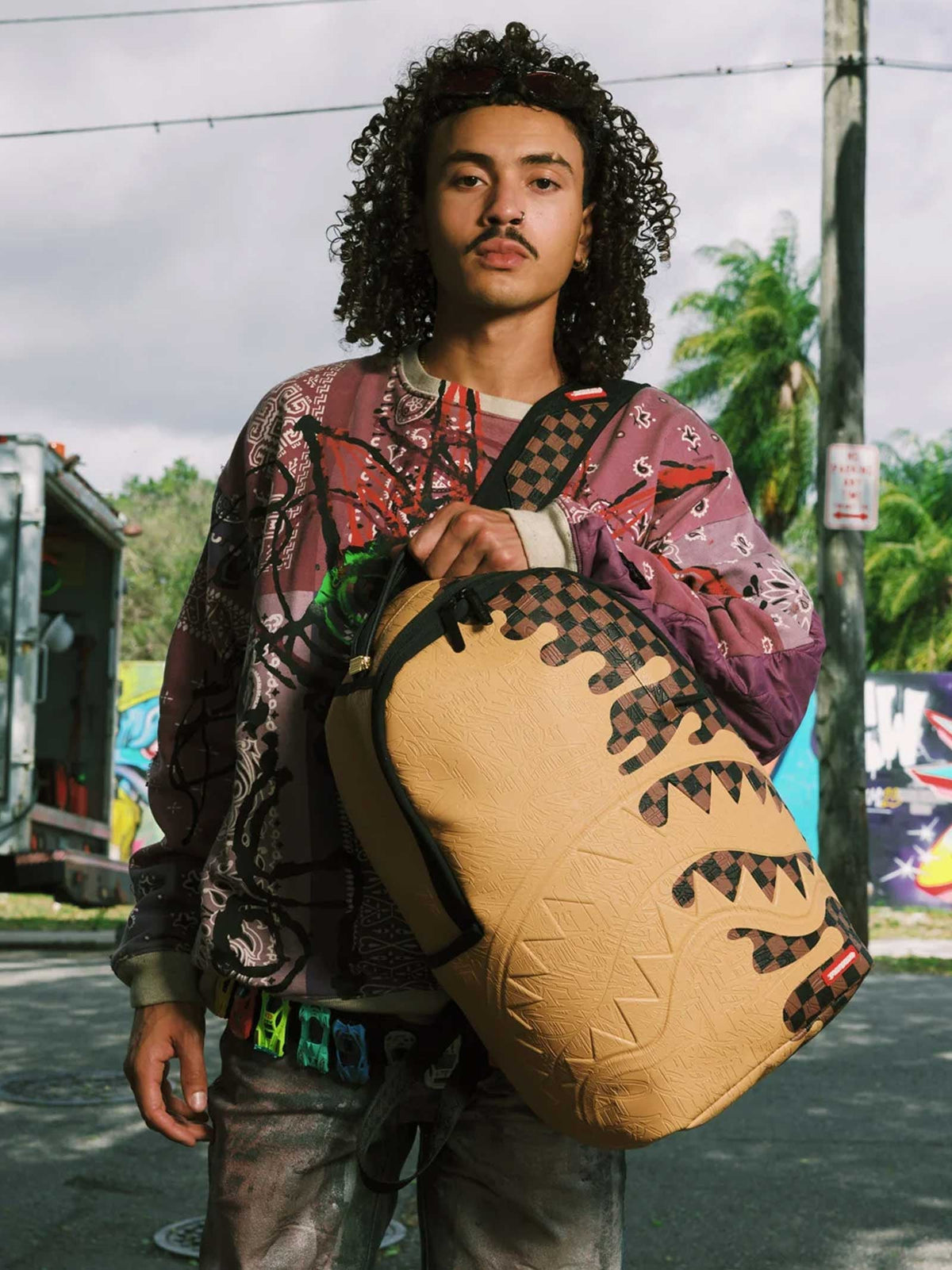 SPRAYGROUND zaino designer drip effect 910b8371nsz beige