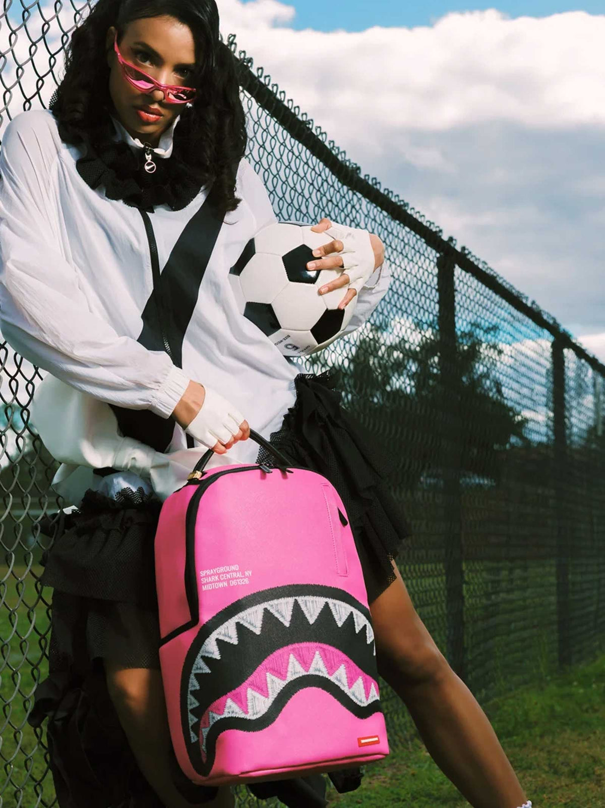 SPRAYGROUND zaino shark central embroidered effect 910b9630nsz rosa