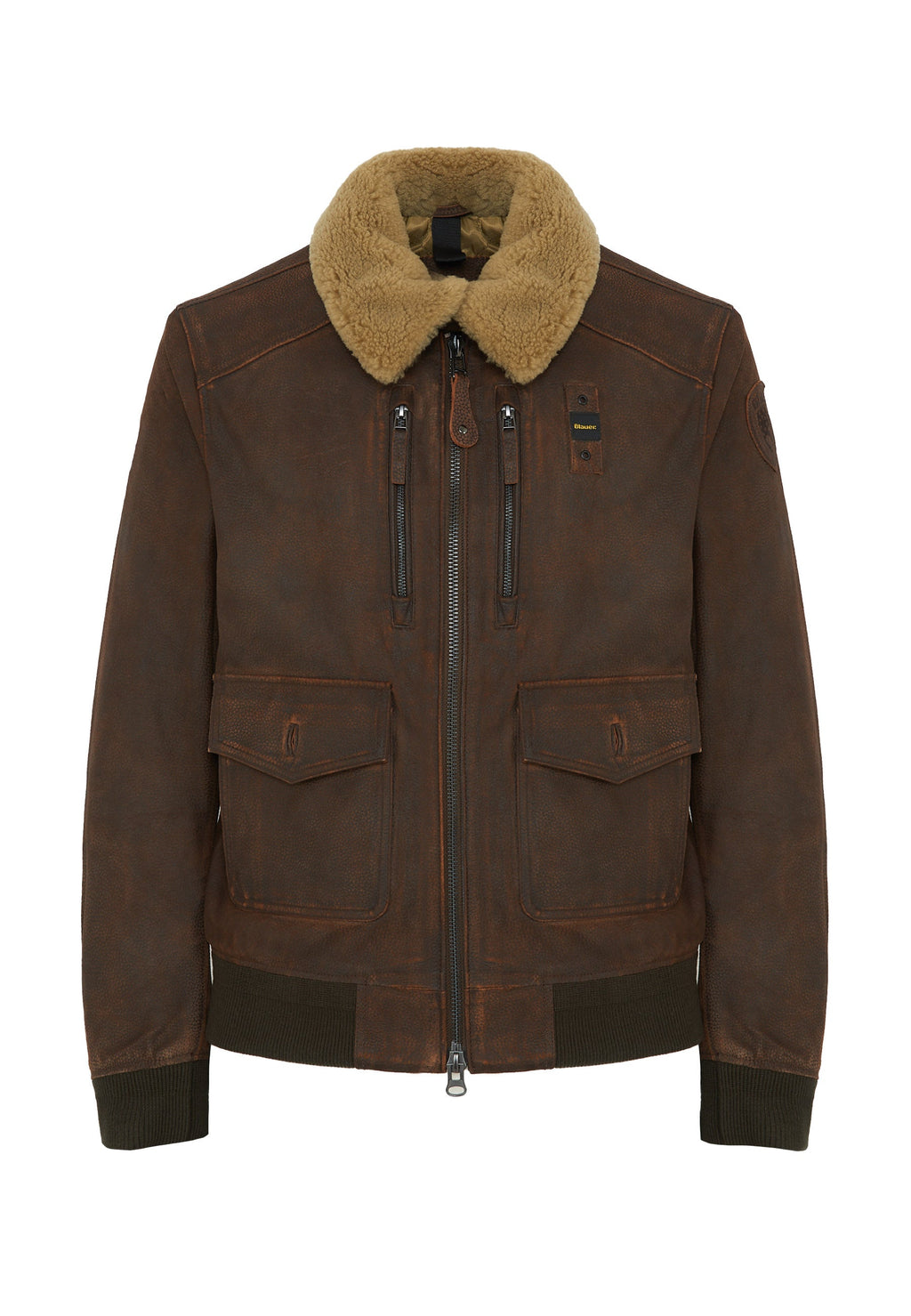 BLAUER Bomber Con Collo In Pelliccia Cheitons Brown - foto 1