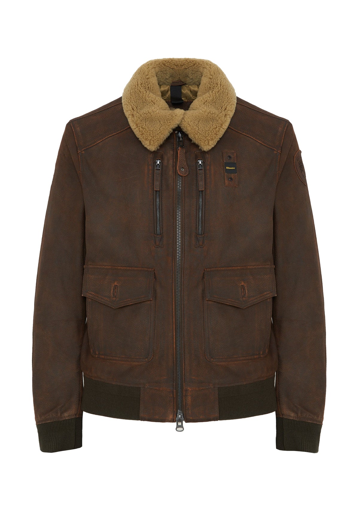 BLAUER Bomber Con Collo In Pelliccia Cheitons Brown - foto 1