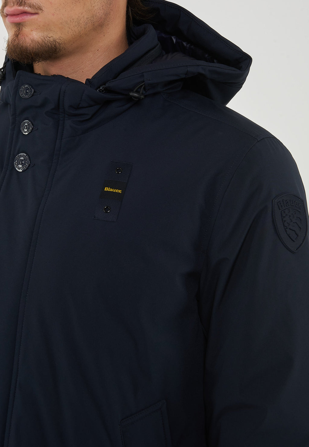 BLAUER Parka Con Cappuccio Removibile Chester Blu - foto 6