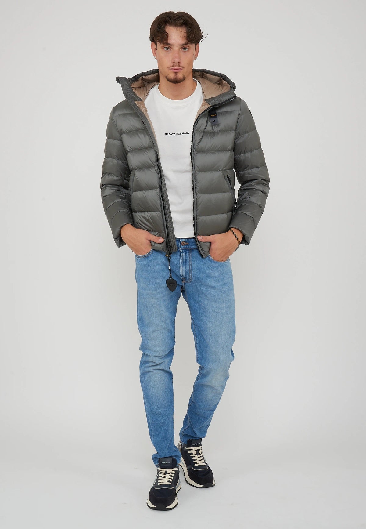 BLAUER Piumino Con Cappuccio Acton Grigio Roccia - foto 2