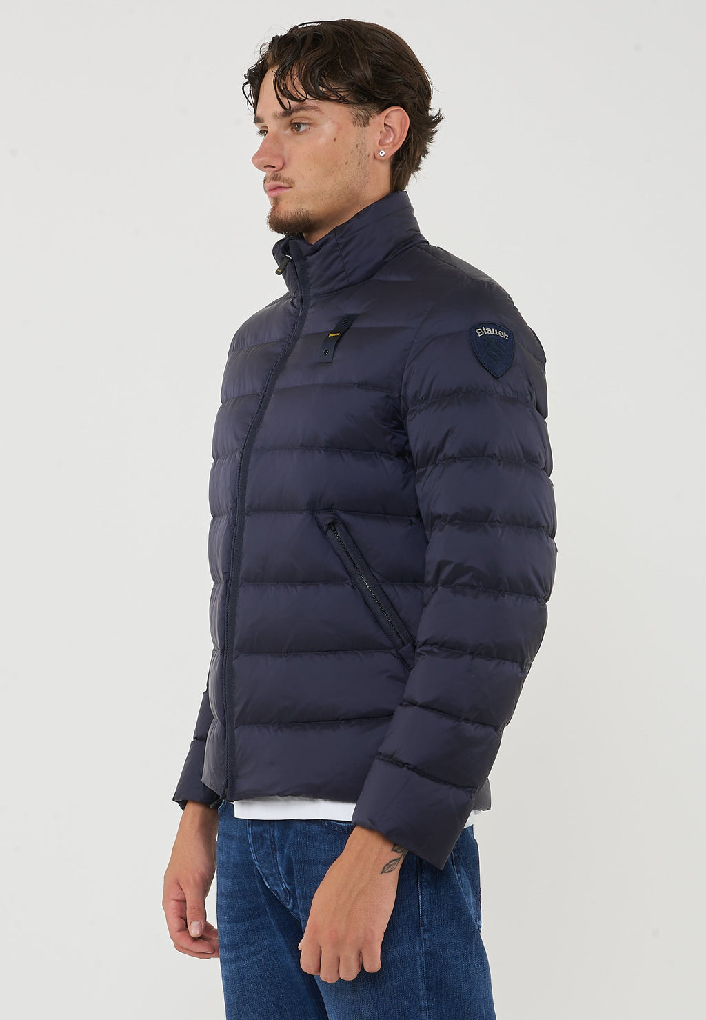 BLAUER Piumino Con Collo Coreano Austin Blu - foto 5