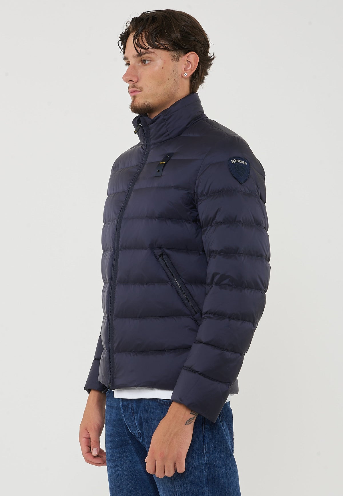 BLAUER Piumino Con Collo Coreano Austin Blu - foto 5