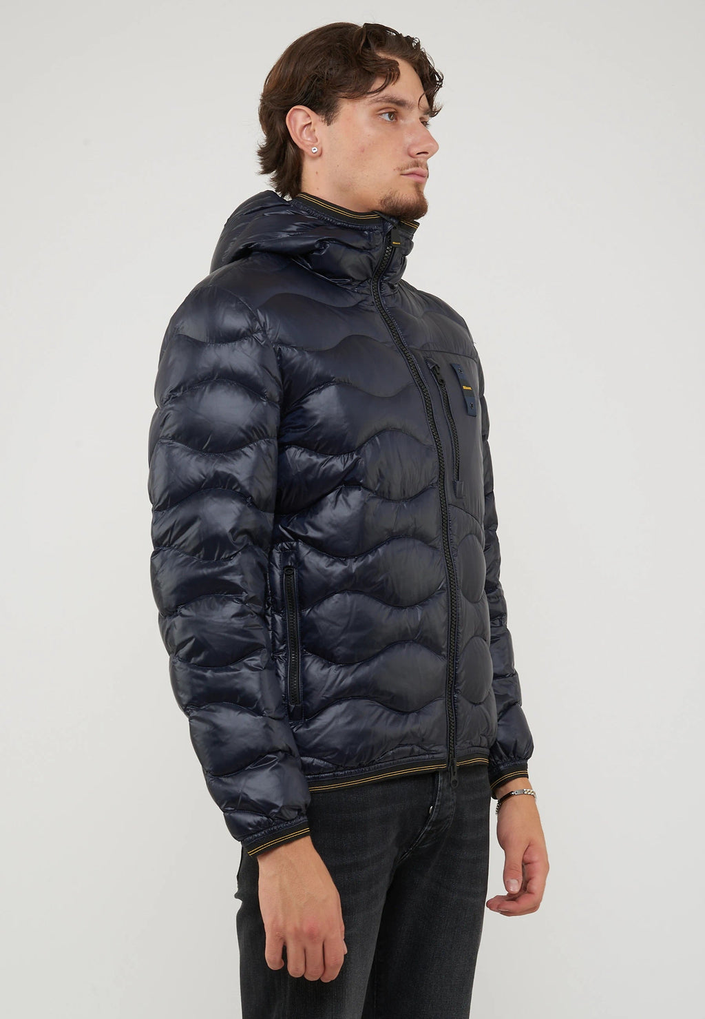 BLAUER Piumino Leggero Ad Onde Wawe Blu - foto 4