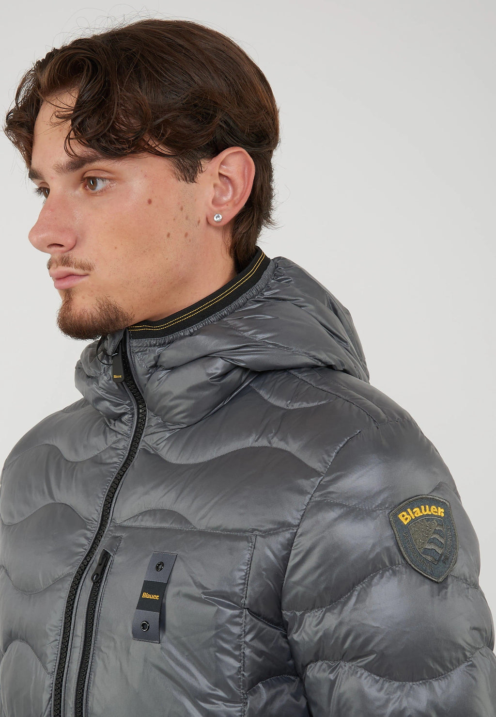 BLAUER Piumino Leggero Ad Onde Wawe Grigio Roccia - foto 6